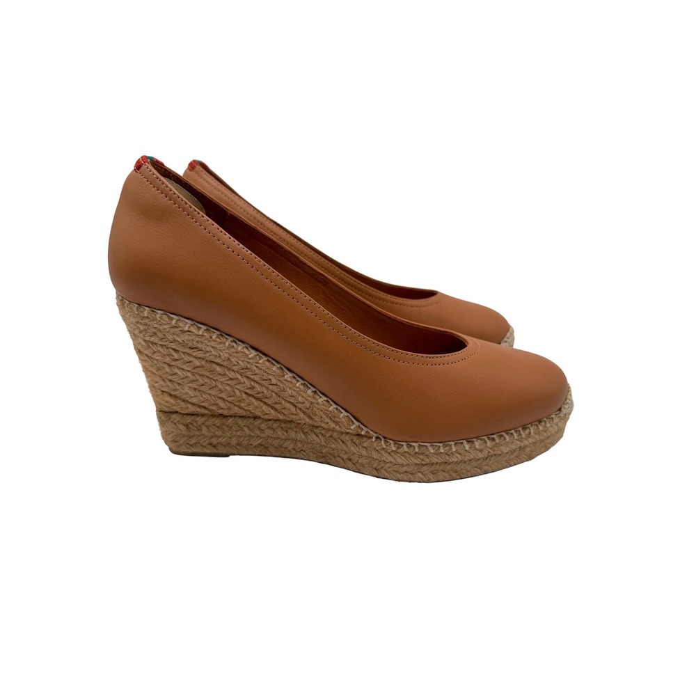 Penelope Chilvers Espadrille Wedges Women 8.5 39 Tan Excellent Leather Spain